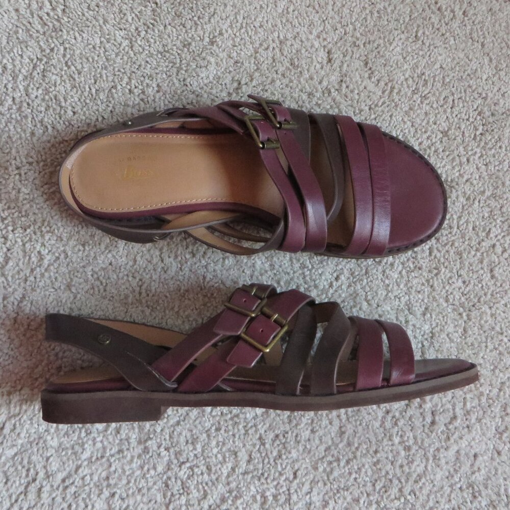 G.H. Bass & Co Womens Amidy Fisherman Sandals Size 7.5 Red/Brown Leather Strappy